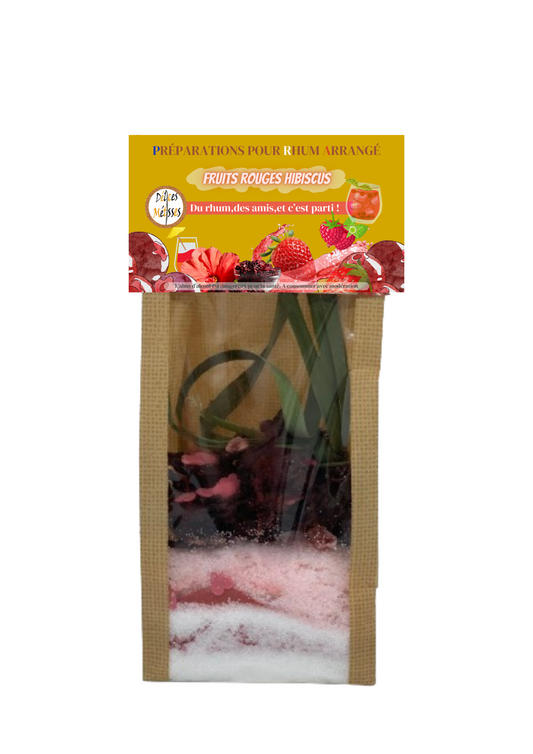 NOUVEAU !  Préparation pour Rhum Arrangé Fruits Rouge Hibiscus "Pocket"